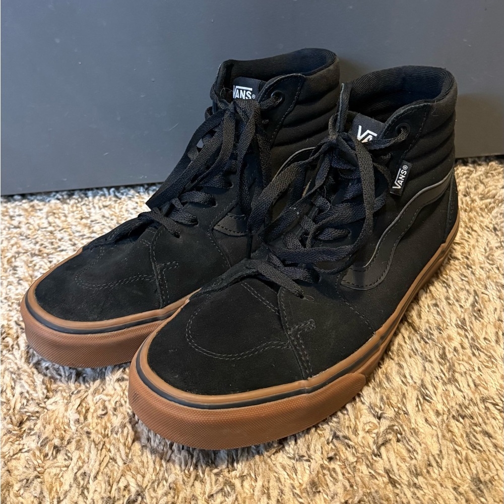 Vans Sk8-Hi Black Gum Sole High Top Skate Shoes Men’s 8